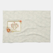 与え感謝していPumpkinフレーム キッチンタオル (横)