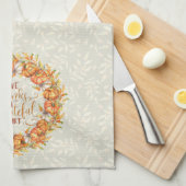 与え感謝していPumpkinフレーム キッチンタオル (四つ折り)