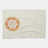 与え感謝していPumpkinフレーム キッチンタオル (横)