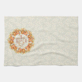 与え感謝していPumpkinフレーム キッチンタオル