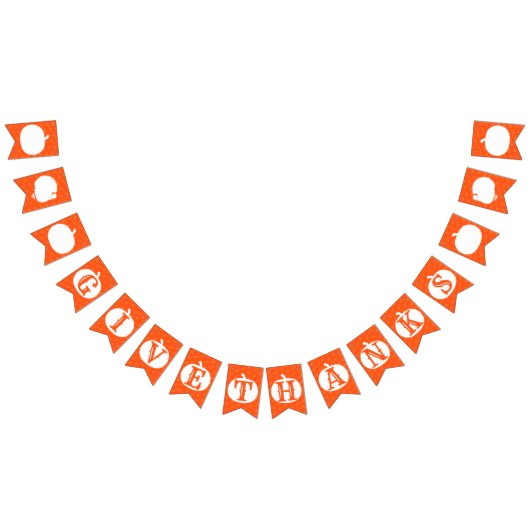 与え感謝していPUMPKIN ORANGE THANKSGIVINGパターン(の模様が)ある バンティングフラッグ (全)