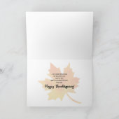 与え感謝していThanksgiving Maple Leafの友だち カード (内部)