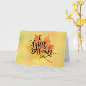 与え感謝していThanksgiving Maple Leafの友だち カード (黄色い花)