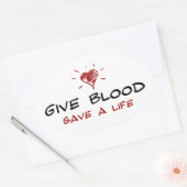 与え救命 楕円形シール (封筒)