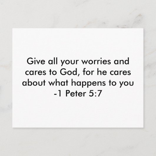 与え気にご心配と神に… ポストカード (正面)