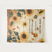 与え水感謝してい色ひまわり写真背景 タペストリー (正面(横))