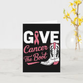 与え癌ブーツ女性のカーボーイ乳癌ピンクRi カード (黄色い花)