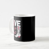 与え癌ブーツ女性のカーボーイ乳癌ピンクRi コーヒーマグカップ (正面左)