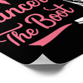 与え癌ブーツ女性のカーボーイ乳癌ピンクRi ポスター (角)