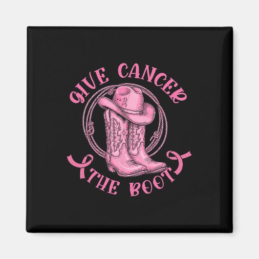 与え癌The Boot Pink Breast Cancer Western Co マグネット (正面)
