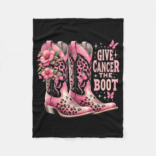 与え癌The Boot Westers女性のカーボーイは乳房をブーツ フリースブランケット (正面)