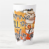 与え私の全てのカボチャ |感謝祭 カフェラテマグ (正面)