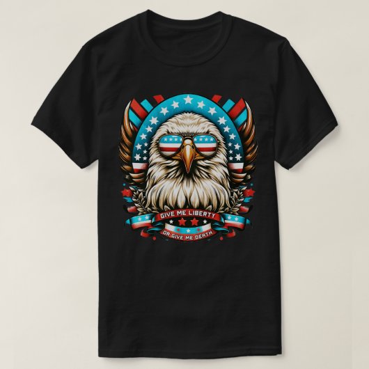 与え私の自由と与え私の死 Tシャツ (デザイン正面)