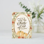 与え秋の花とかぼちゃ ポストカード (スタンド正面)