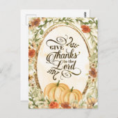 与え秋の花とかぼちゃ ポストカード (正面/裏面)