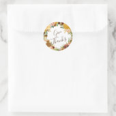 与え秋感謝していリース素朴感謝祭 ラウンドシール (バッグ)