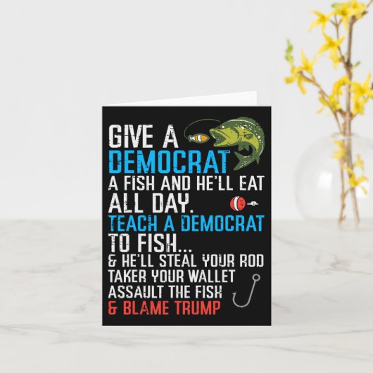 与え総員の魚釣りおもしろい カード (黄色い花)