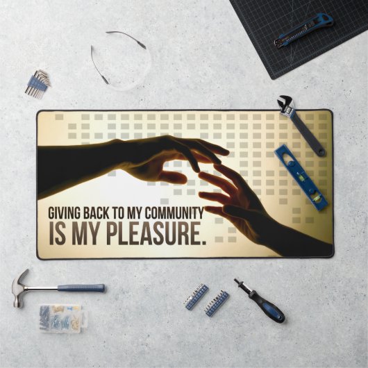 「与え背中は喜び」モチベーション肯定 デスクマット (ワークステーション)