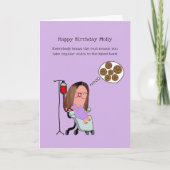 与え血おもしろい誕生日 カード (正面)