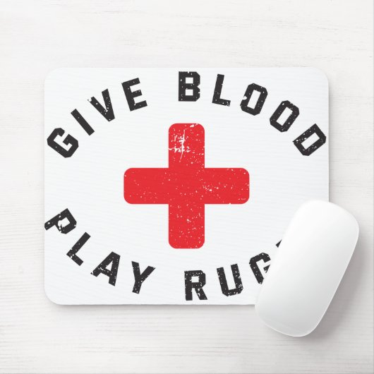 与え血遊ラグビーおもしろいビー選手 マウスパッド (マウス)