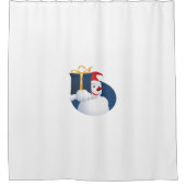 与え雪だるま... シャワーカーテン (正面)
