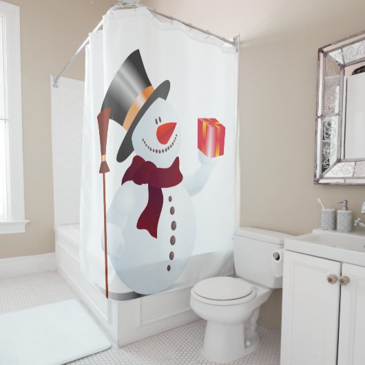 与え雪だるま... シャワーカーテン (インサイチュ)
