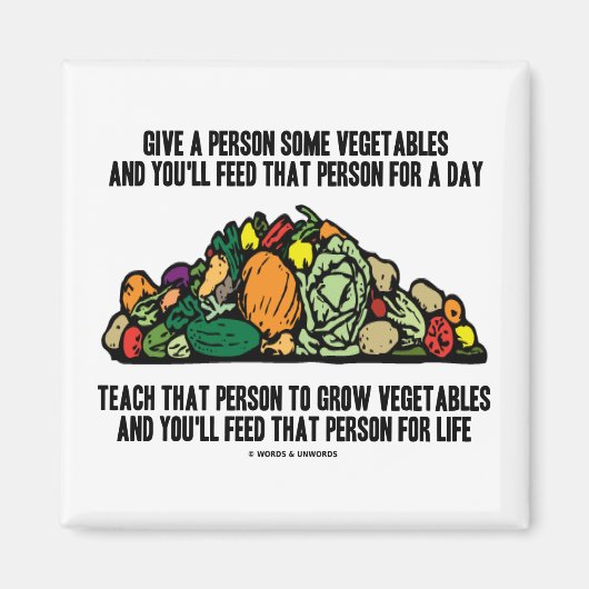 与え食べ物を与え1日の野菜 マグネット (正面)