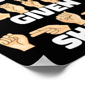 与えAslアメリカ手話 ポスター (角)