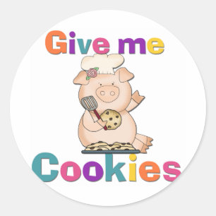 与えCookie Tシャツとギフト ラウンドシール