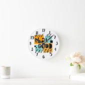 与えGOOD ENERGY ORANGE 前向き ラウンド壁時計 (ホーム)