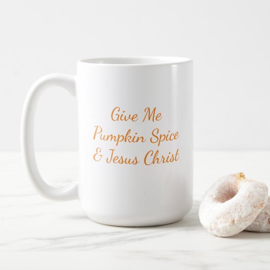 与えMe Pumpkin Spice & Jesus Christ Mug コーヒーマグカップ (ドーナツ)