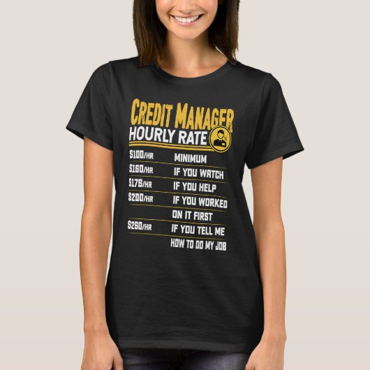 与信管理者時給 クレジットマネージャーダイレクト Tシャツ (正面)