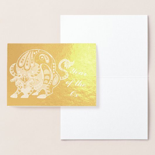 丑の年 箔カード (ディスプレー)