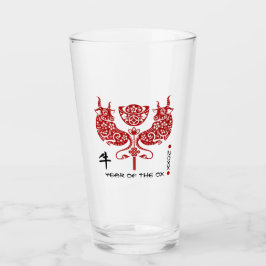 丑中国のの年|カスタム年の飲酒 タンブラーグラス