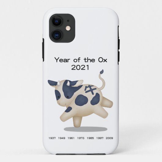 丑年 かわいい 干支 2021 Case-Mate iPhoneケース (裏面)