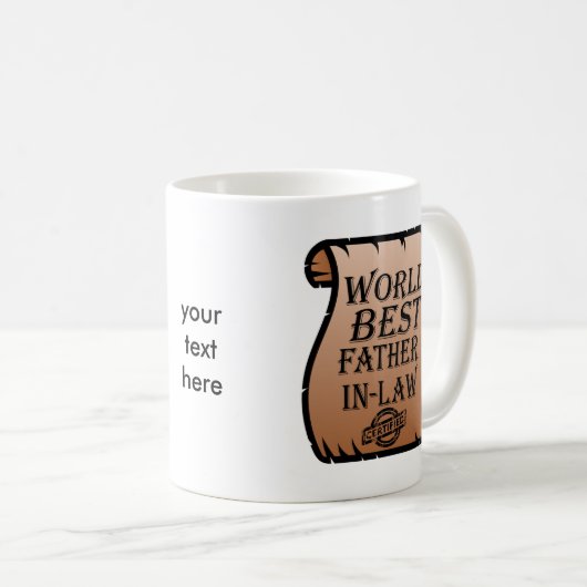 世おもしろい最高の界義父の証明書 コーヒーマグカップ (正面右)