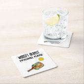 世おもしろい界一の漬物選手スポーツ スクエアペーパーコースター (インサイチュ)