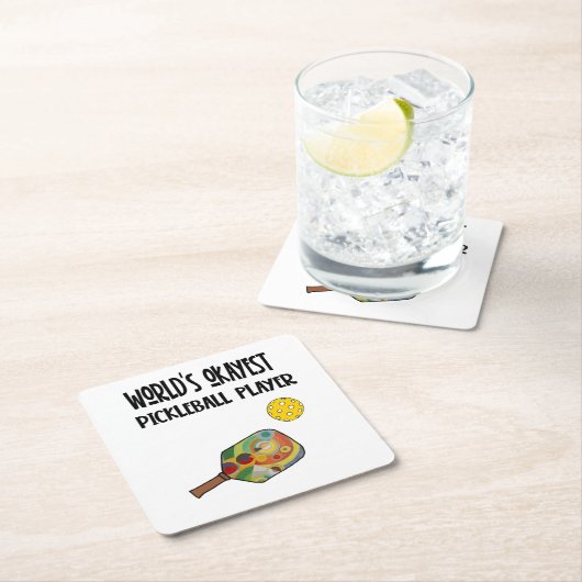 世おもしろい界一の漬物選手スポーツ スクエアペーパーコースター (インサイチュ)