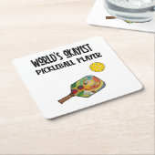 世おもしろい界一の漬物選手スポーツ スクエアペーパーコースター (アングル)