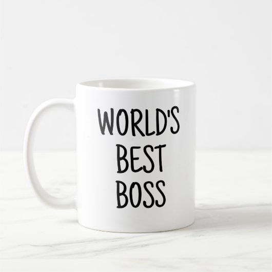 世おもしろい界最高のボス コーヒーマグカップ (左)