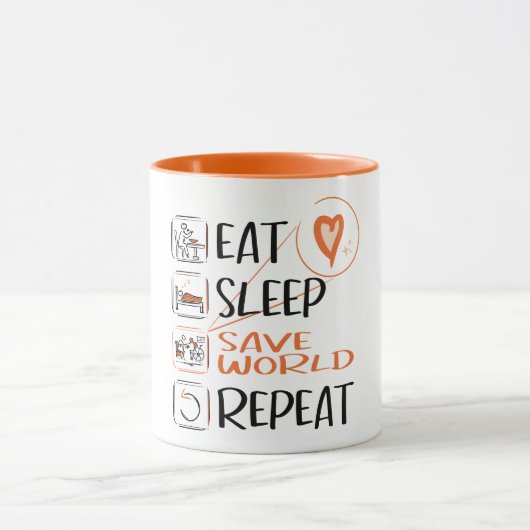 世すごい界の介護・介護救補助員! マグカップ (中央)