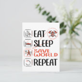 世すごい界救の消防。おもしろいことわざ。 ポストカード (スタンド正面)