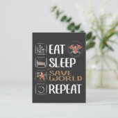 世すごい界救の消防。おもしろいことわざ。 ポストカード (スタンド正面)