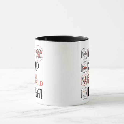 世すごい界救の消防。おもしろいことわざ。 マグカップ (中央)