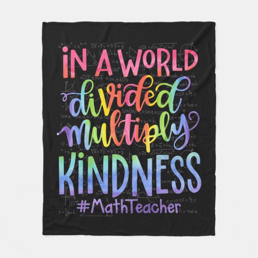 世の中で何倍も優しさ数学の先生 フリースブランケット (正面)