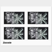 世の中に反モダンして 長方形シール (シート)