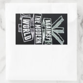 世の中に反モダンして 長方形シール (バッグ)