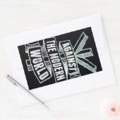 世の中に反モダンして 長方形シール (封筒)