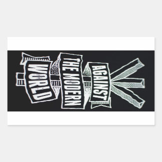 世の中に反モダンして 長方形シール