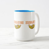 世の中に慈悲の手を差し出せ ツートーンマグカップ (正面右)